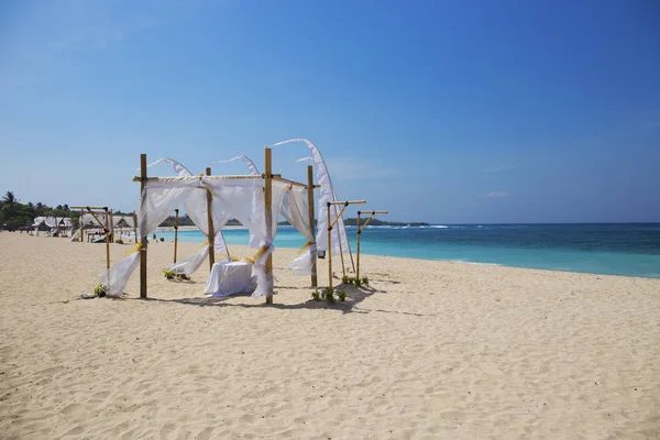 Gazebo Playa Arena Tropical Isla Bali Indonesia — Foto de Stock