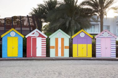 Renkli plaj kabin Muscat, Umman