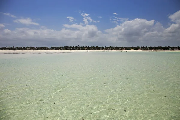 Traumhafter Strand Mit Weißem Sand Bei Ebbe Sansibar Tansania — Stockfoto