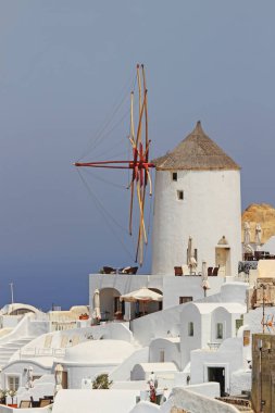 Yunanistan 'ın Santorini adasındaki yel değirmeni