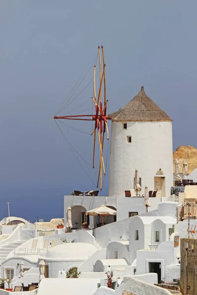 Větrný Mlýn Ostrově Santorini Řecko — Stock fotografie