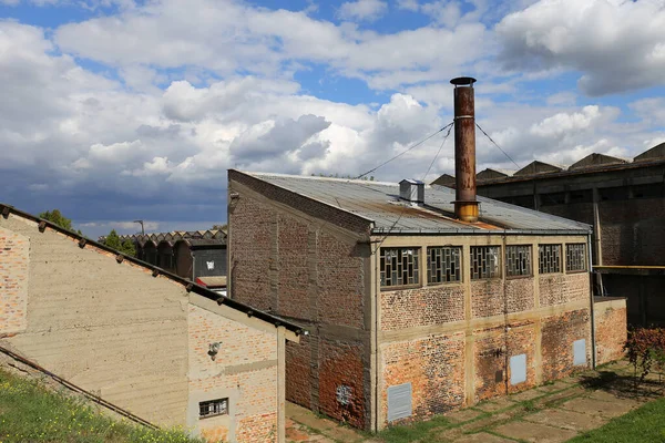 Exterior of  the old factory building in the industrial area