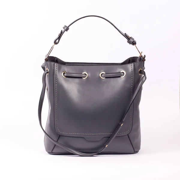 Elegant Leather Ladies Handbag Isolated White Background — Stock Photo, Image
