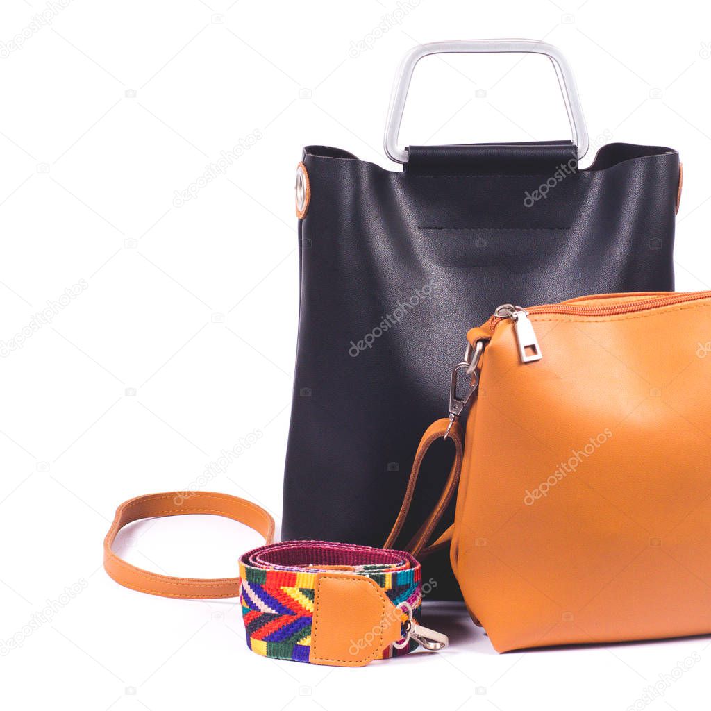 Woman bags isolated on white background