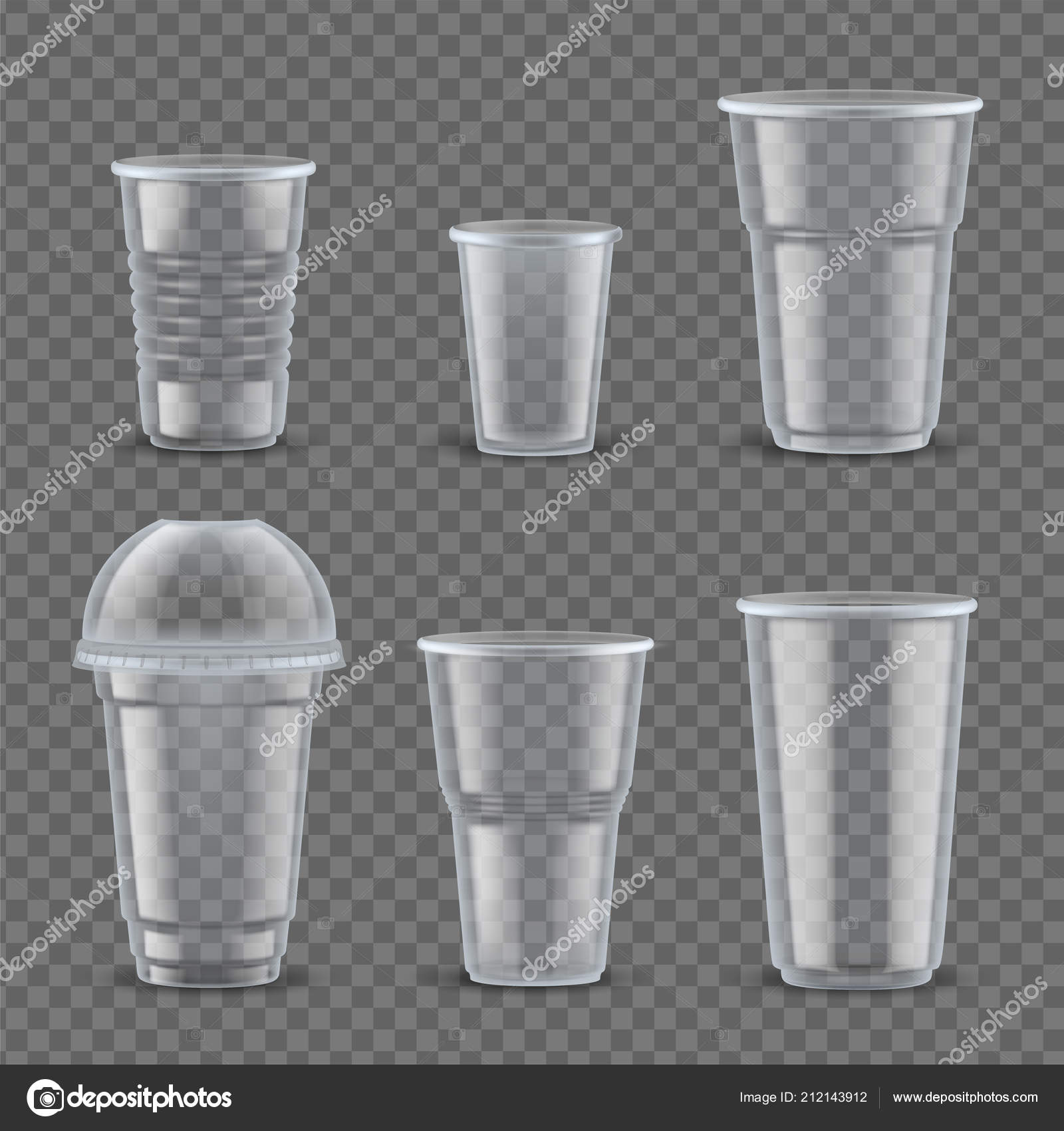 Download Realistic Plastic Cups Mockup Set Vector Illustration Vector Image By C Axsimen Vector Stock 212143912