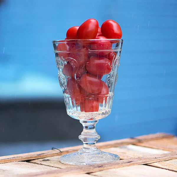 Red Tomatoes Glass Stock Image — Stock Photo, Image