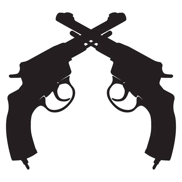 Icône Vectorielle Avec Revolvers Pour Design — Image vectorielle