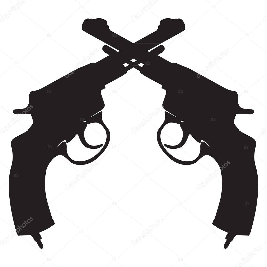 Vector icon with revolvers for design