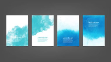 Sizin için mavi suluboya Broşür şablonu tasarım, vektör.