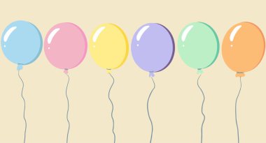 Renkli balon, vektör ile tatil veya arkaplan