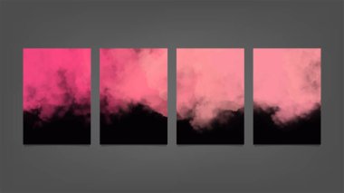 Broşür posteri ya da Flye için dikey siyah arkaplan üzerinde büyük bir pembe vektör seti