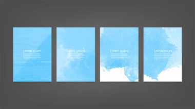 Broşür posteri ya da Flye için dikey siyah arkaplan üzerinde büyük parlak mavi vektör seti