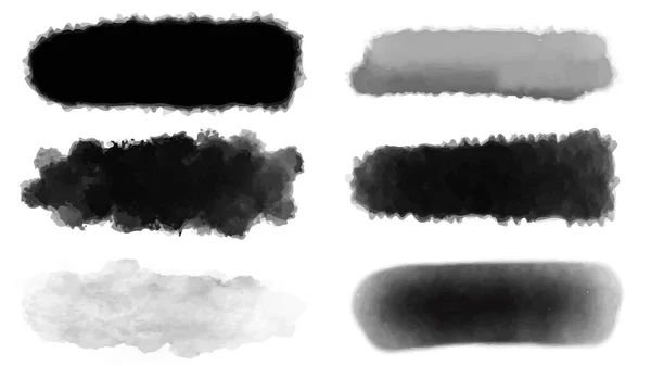 Pintura Negra Pincel Tinta Pinceladas Pinceles Líneas Marcos Caja Gruñón — Vector de stock