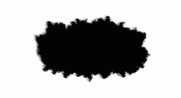 Forma Rectángulo Manchas Tinta Negra Dibujadas Mano Con Cepillo — Vector de stock