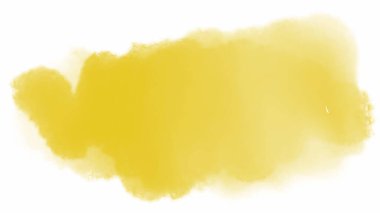 Beyaz arka planda soyut sarı suluboya el boyası, logo için fırça desenleri. Manşetler için mükemmel bir vuruş tasarımı. Lüks butik çizimler.