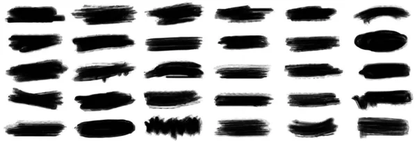 Großes Set Black Grunge Pinsel Banner Etikett Für Ihr Design — Stockvektor