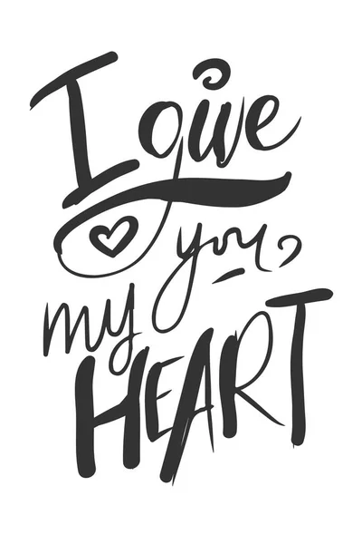 Conjunto de citas motivacionales sobre el amor. .. Letras a mano y tipografía personalizada para su diseño. Vector — Vector de stock