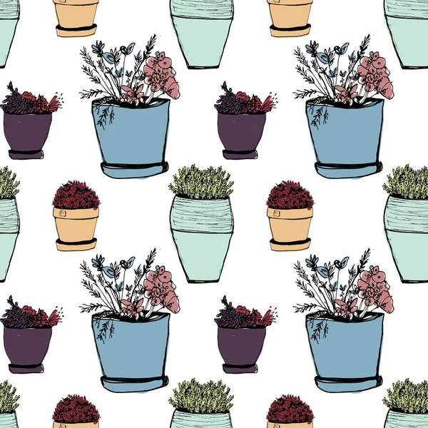 Plantas ilustraciones. Objeto dibujado a mano — Vector de stock