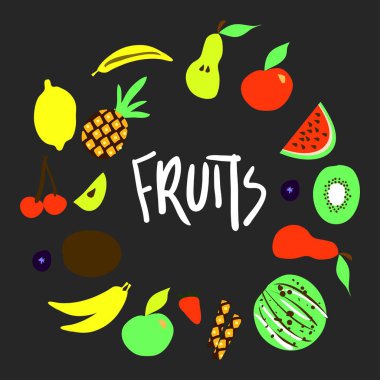 Meyve arka plan. Senin için dijital illüstrasyon