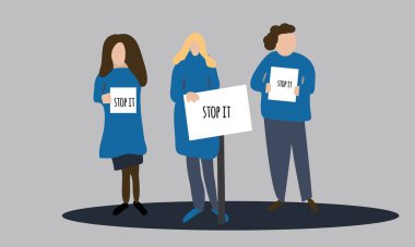 İnsanlar kalabalık. eylemciler. Toplantı ve gösteri