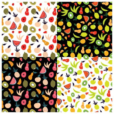 Meyve seamless modeli. Modern arka plan 