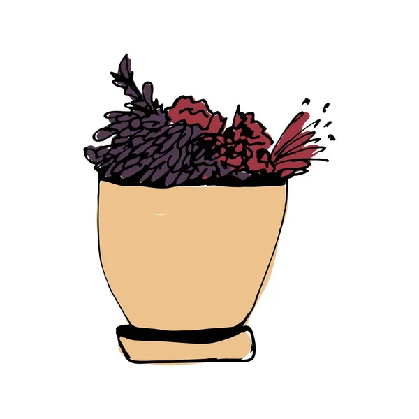 Plantas ilustraciones. Objeto dibujado a mano — Vector de stock