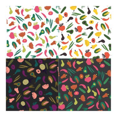 Tasarımınız için sebzeler sorunsuz arka plan 