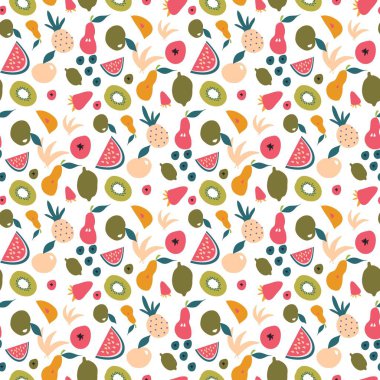 Meyve seamless modeli. Modern arka plan 