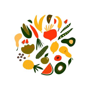 Tasarımınız için meyve ve sebze halat