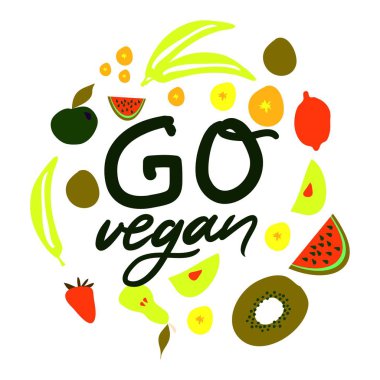 Vegan gidin. El yazı tasarımınız için.