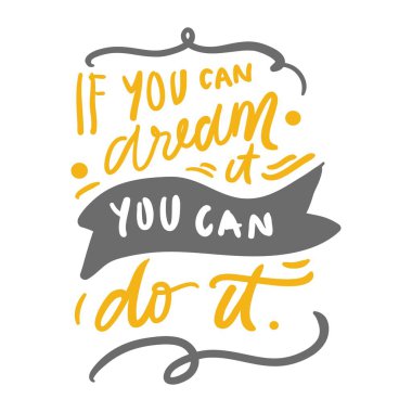 Motivasyon teklif. Tasarımınız için modern illüstrasyon yazı el.