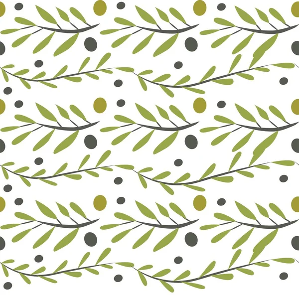 Olive Branch naadloze patroon herhalen achtergrond — Stockvector