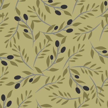 Tasarımınız için zeytin dalı dikişsiz desen 