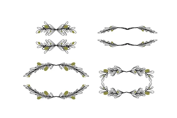 Filial de azeitona para o seu design. Mão desenhada para o seu design — Vetor de Stock