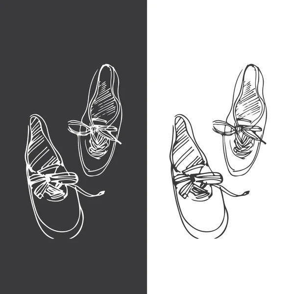 Sneakers illustration dessinée à la main pour votre design . — Image vectorielle