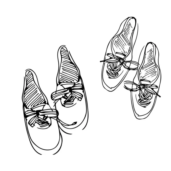 Sneakers handritad illustration för din design. — Stock vektor