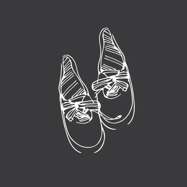 Sneakers ilustração desenhada à mão para o seu projeto . —  Vetores de Stock