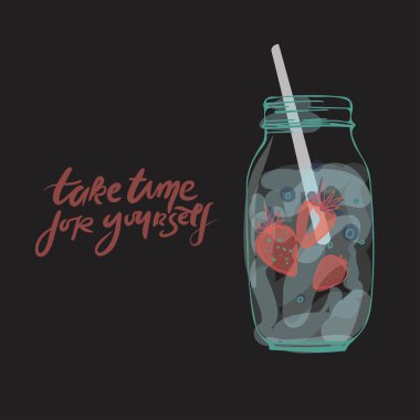 Tasarımınız için el çizilmiş kokteyl illüstrasyonu