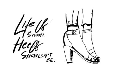 Tasarımınız için ayakkabı elle çizilmiş illüstrasyon.