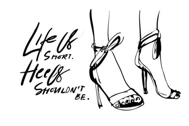 Tasarımınız için ayakkabı elle çizilmiş illüstrasyon.