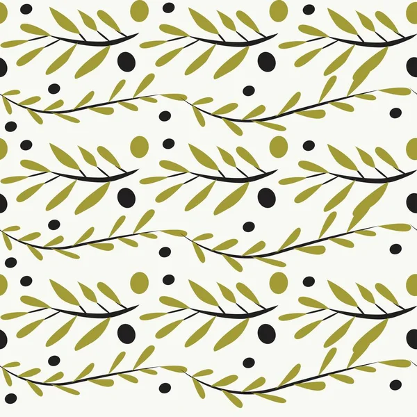 Branche d'olivier sans couture motif répéter arrière-plan — Image vectorielle