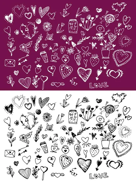 Ensemble Bannières Saint Valentin Illustration Vectorielle Simple — Image vectorielle