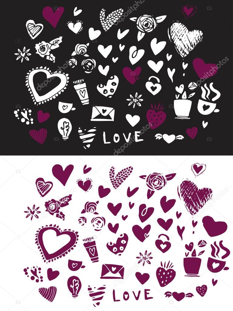 Doodle illustration for your design. Love 