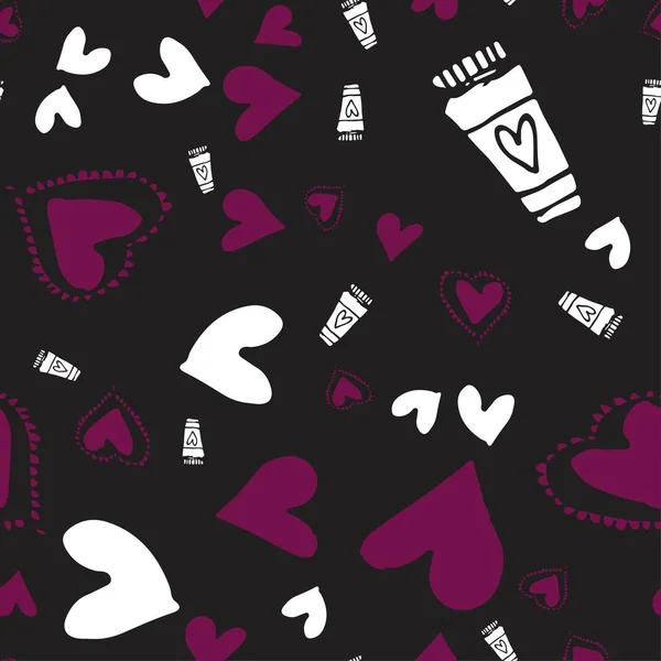 Coeur Motif Sans Couture Illustration Vectorielle Simple — Image vectorielle