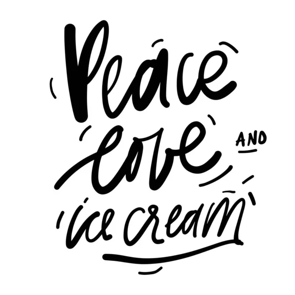 Cita de letras de mano de helado para su diseño — Archivo Imágenes Vectoriales