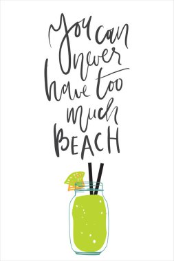 Plaj harfleri vektör illüstrasyonu 