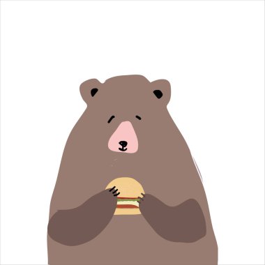 Ayı şablonu vektör illüstrasyonu 