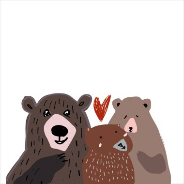 Ayı şablonu vektör illüstrasyonu 