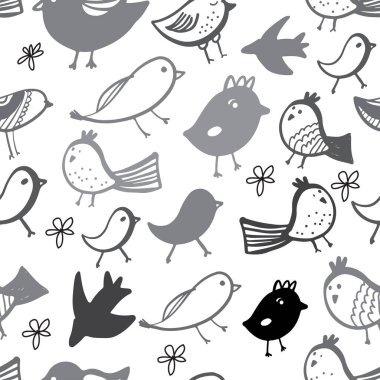 kuş desenli vektör illüstrasyonu 