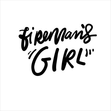 İtfaiyecinin karısının tişört tasarımı. İtfaiyeci kız.